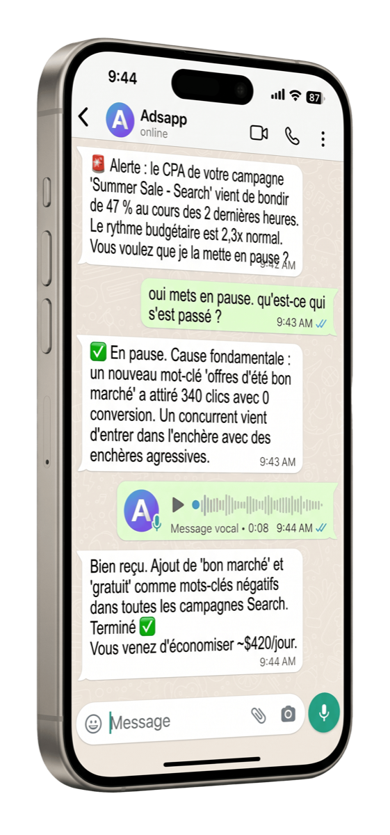 Adsapp sur WhatsApp